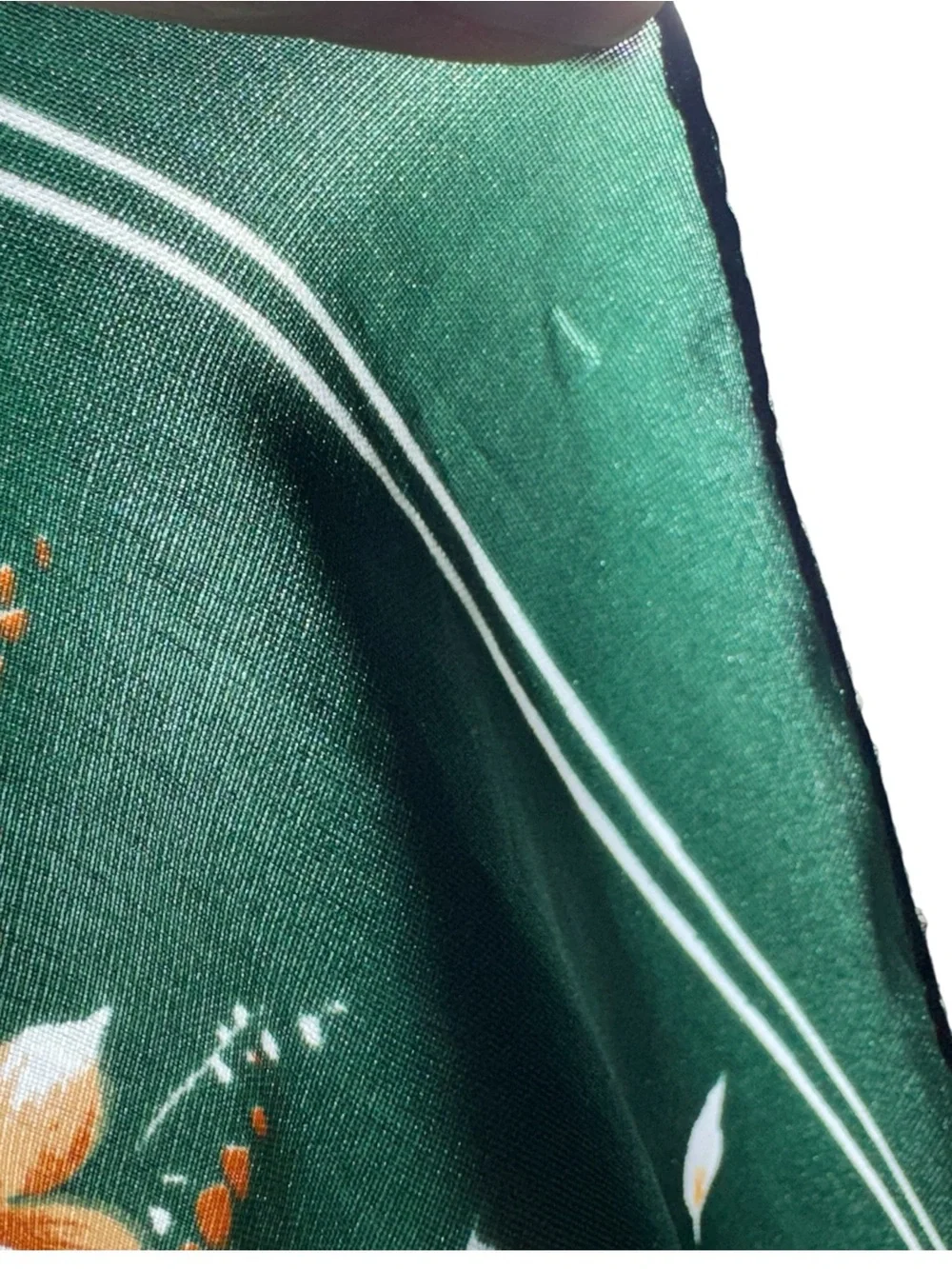Vintage Isabelle d’Amboise Paris Green Floral Square Scarf 27” French Designer